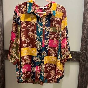 Rose & Olive Multicolor Floral Blouse
